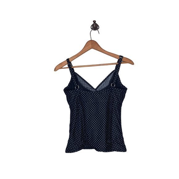 MiracleSuit 12 Black Polka Dot Slimming Twist Front Tankini Swim Top Made in USA - Picture 2 of 4